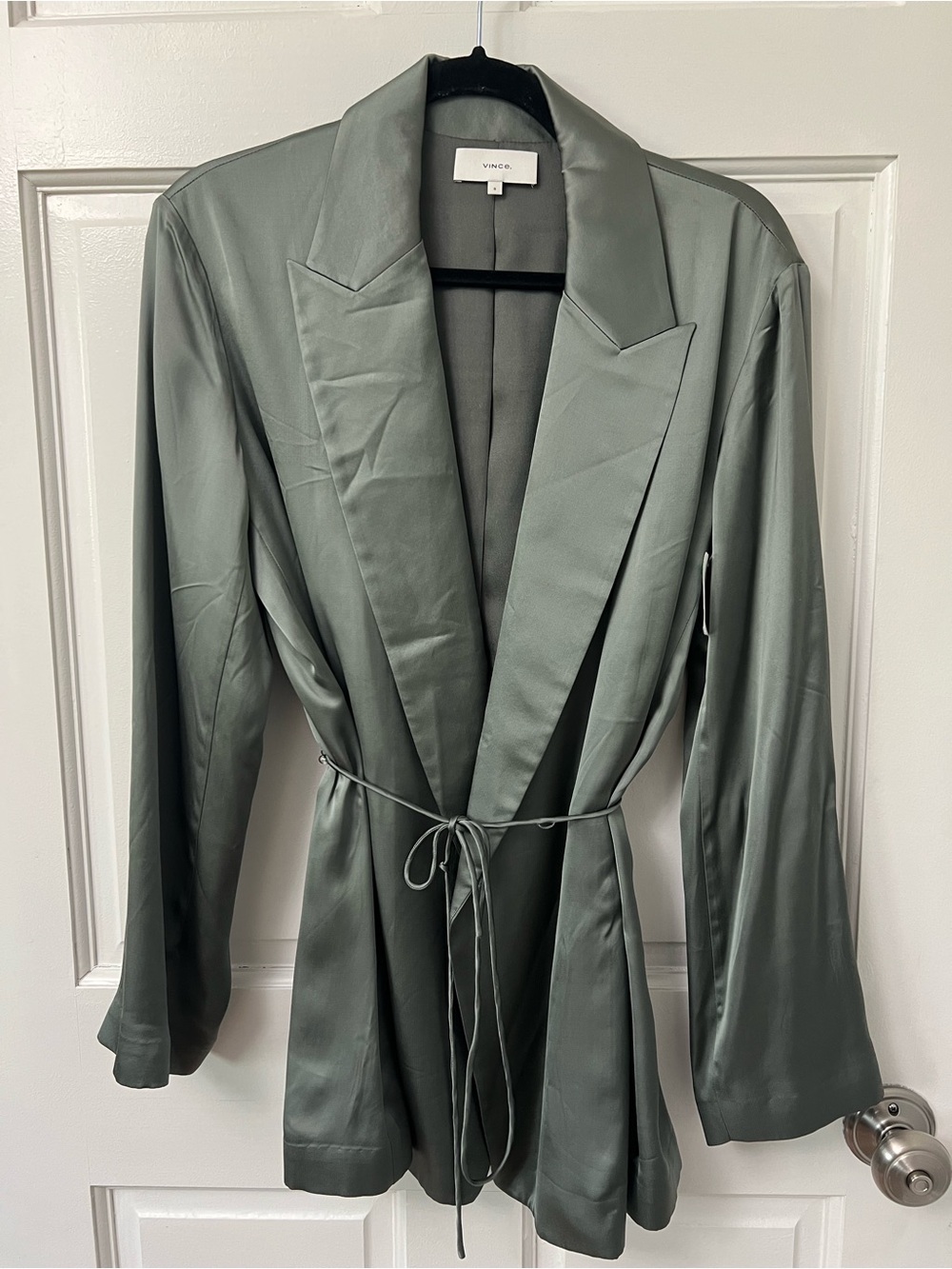 Vince Sage Green Wrap Blazer, NWT (size 8)